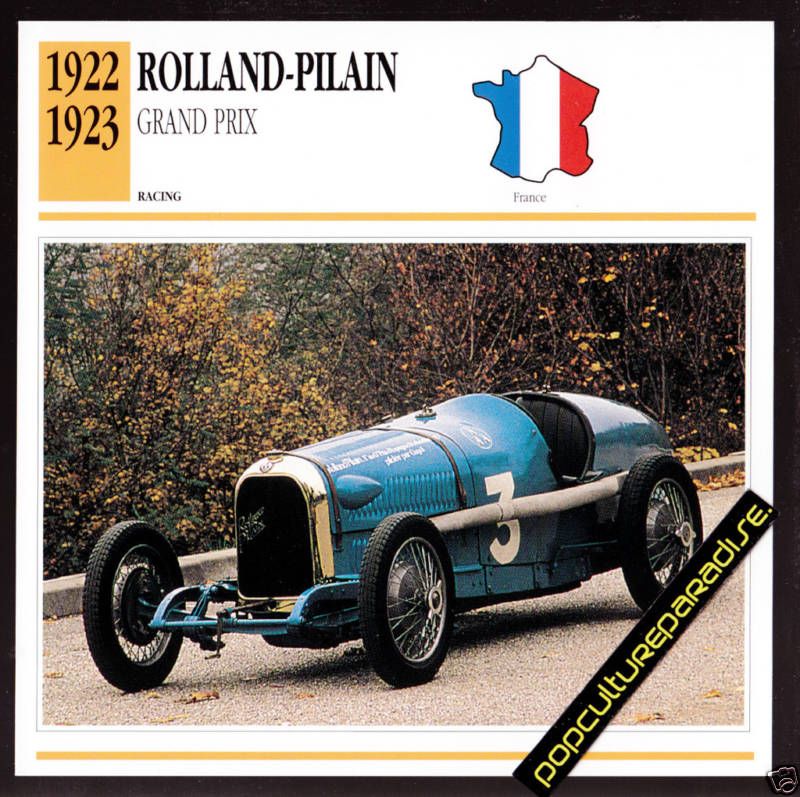 1922 1923 ROLLAND PILAIN GRAND PRIX Car PICTURE CARD  