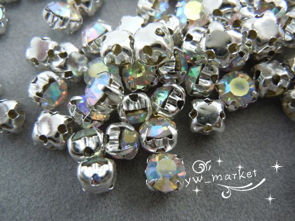 Loose crystal sew on rhinestone Silver AB  