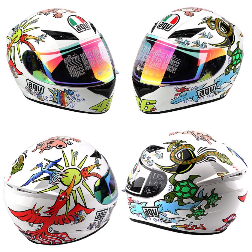 MOTORCYCLE HELMET AGV K3 WHITE ZOO XLarge  