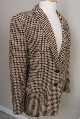 Giorgio Armani Tweed Jacket Brown Beige 10 Italy  