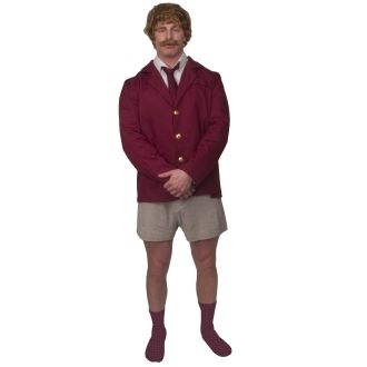 Newsman Ron Burgundy Costume Adult Fancy Dress outfit  
