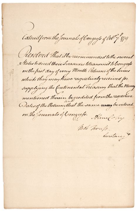 ROBERT TROUP, Document Signed, 1779  