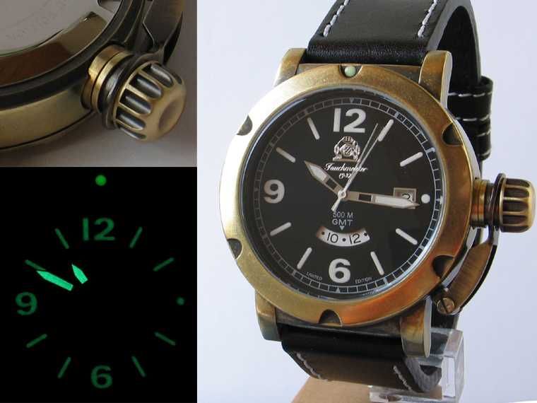 RETRO German U Boot SWISS Movt. GMT heavy T26  