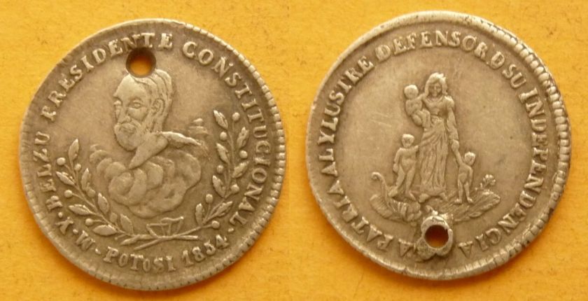 Token Bolivia 1854 Constitution President  