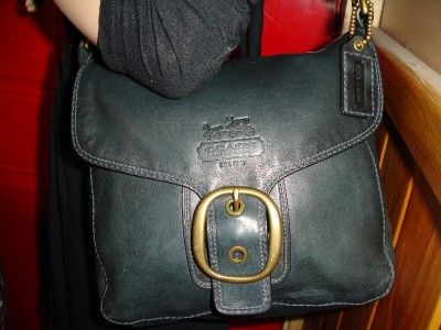   Ink Blue BLEECKER Leather Flap Buckle Shoulder Bag Purse 11419  