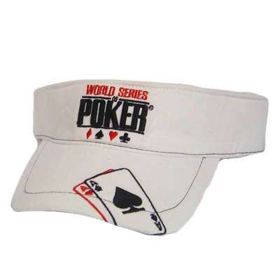 WORLD SERIES POKER WHITE VISOR CARD HAT ADJUSTABLE NEW  