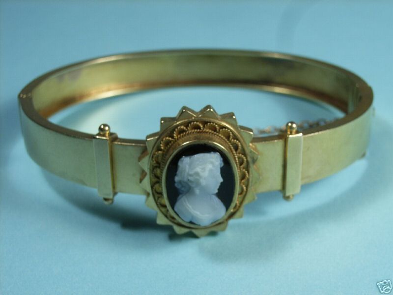 Antique Victorian 15K 15ct Gold Cameo Bracelet Excellent Condition 