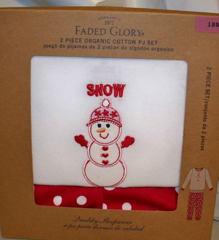   GLORY SNOWMAN PAJAMAS GIRLS SIZE 18 MONTHS NWT LONG SLEEVE  