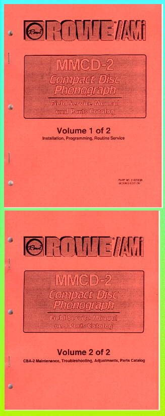 Rowe MMCD 2 Jukebox Service & Parts Manuals  