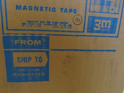 VINTAGE BOX OF 12 REEL TO REEL MAGNETIC TAPES