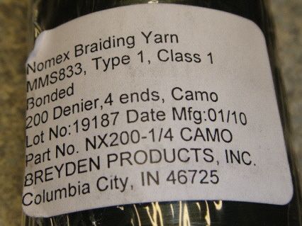 SPOOLS Nomex Braiding yarn thread 200 Denier  