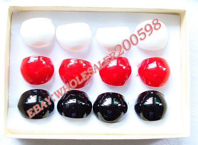 WHOLESALE 12PCS FREE #7 9 Lampwork Glass Mixed Rings  