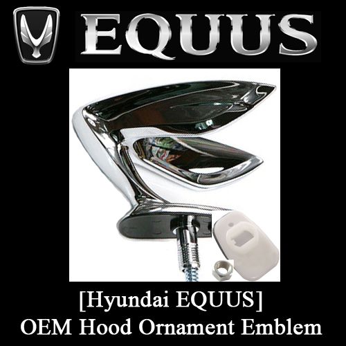 Hyundai EQUUS] Hood Ornament Wing Emblem / Bracket 1Set  