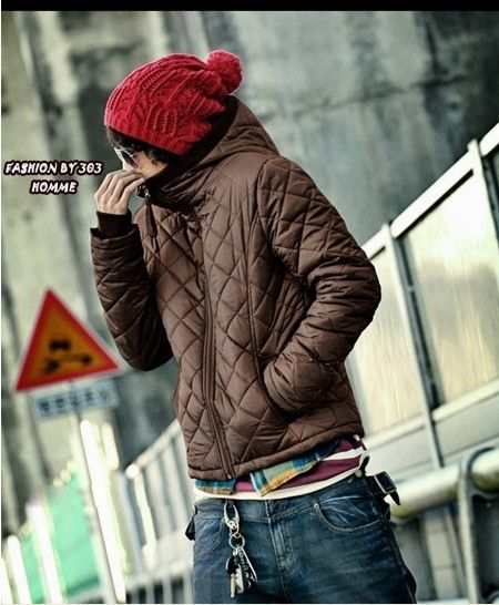 Korean Slim Fit Inspiration Diamond Grid Cotton padded Clothes Coat 