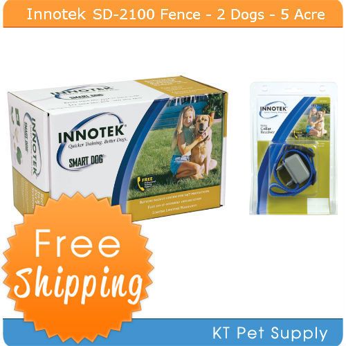 Innotek SD 2100 Underground Dog Fence 2 Collars 5 ACRE 762964181064 