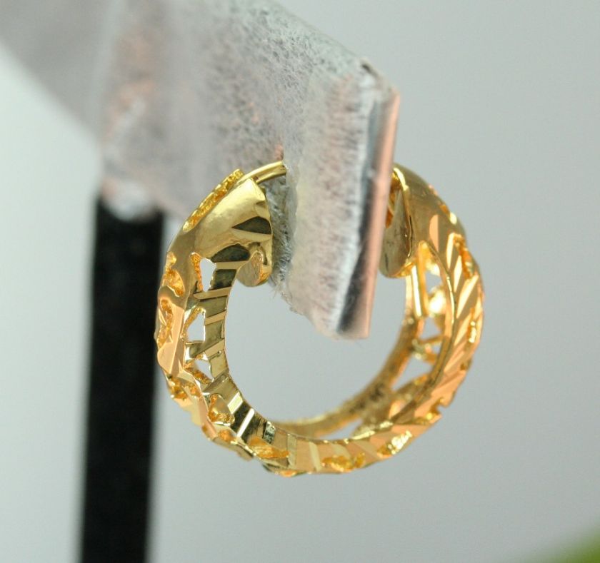 ETERNITY FILIGLEED HOOP EARRINGS 22K THAI BAHT D GOLD  