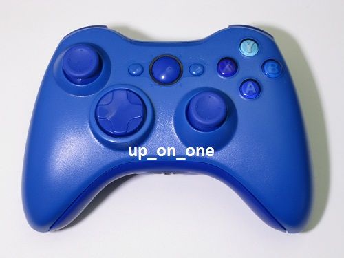 CUSTOM 100% ALL BLUE XBOX 360 WIRELESS CONTROLLER DARK ABXY TRIGGER 