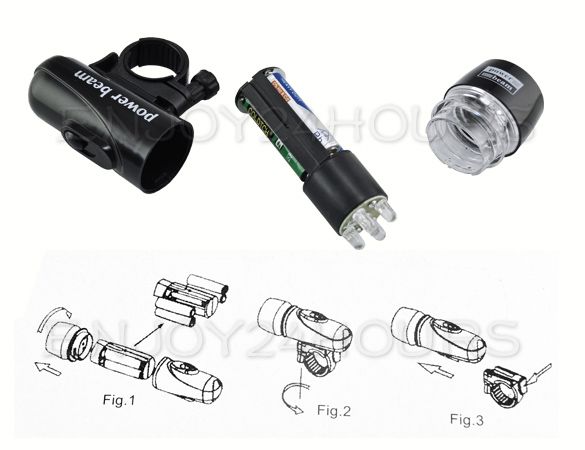 Waterproof LED Bike Bicycle Head Light Rear Flashlight  