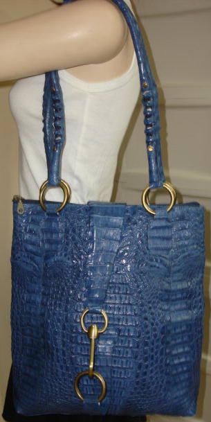 RJC COUTURE LARGE BLUE GENUINE NEW CROCODILE BAG  