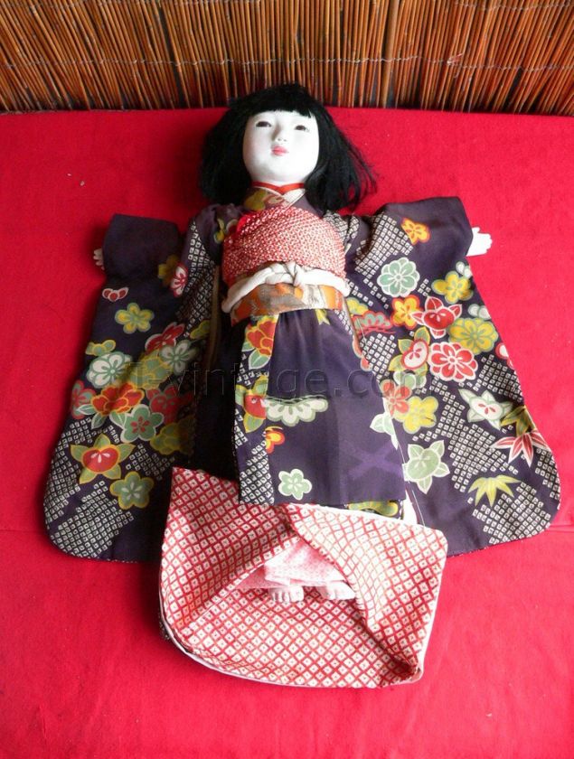 Antique 58cm DOLL Friendship ICHIMATSU Chirimen Japanese KIMONO  