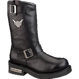 Mens Harley Davidson Mega Conductor Steel Toe Black Motorcycle Boots 