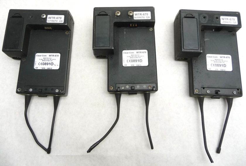 LOT 3 CLEAR COM WTR 670 UHF WIRELSS INTERCOM BELTPACK  