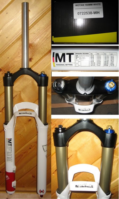 NEW 2011 MAGURA WOTAN MTB FORK WHITE 160mm/20mm Axle w/Pump All 