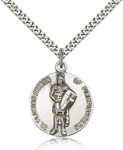 Sterling Silver St. Florian Medal Patron Protector Sain  