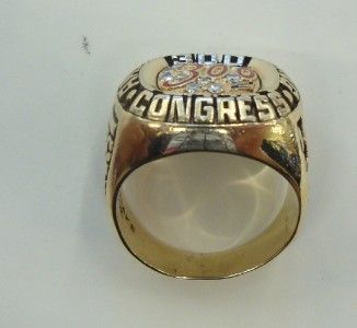 Mens 10kt Yellow Gold Ring American Bowling Congress 300 Game Diamond 