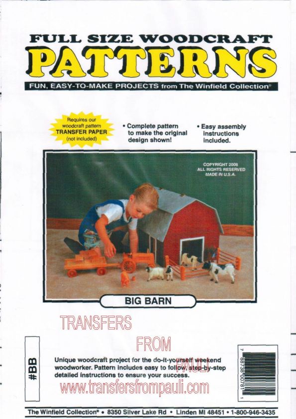 Big Farm Yard Barn Childs Toy Woodworking Pattern 788738007811  