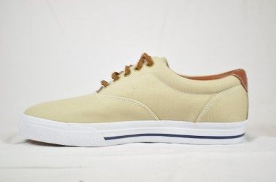   LAUREN POLO VAUGHN BOATING SHOES KHAKI CANVAS 10D $69 (#3885)  