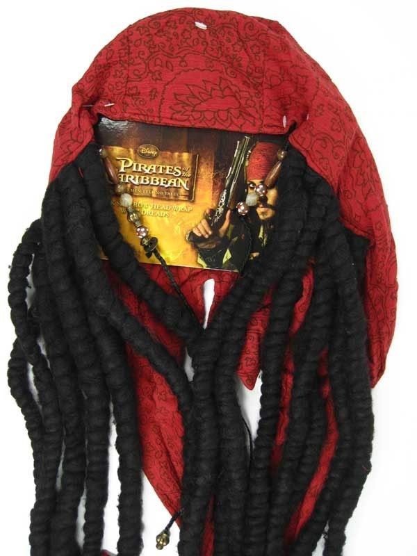 Pirate Scarf w/ Dreadlocks Costume jack sparrow WIG  