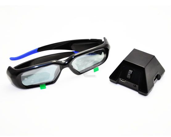 pair of new 3d active shutter tv glasses with ir emitter 