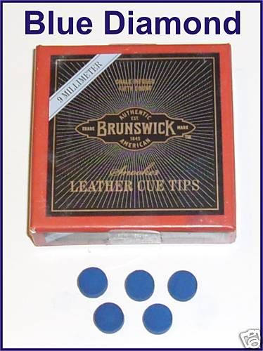 15 x 9mm BLUE DIAMOND SNOOKER & POOL CUE TIPS  