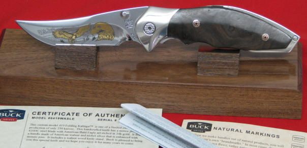   Knife 419WASLE Custom Kalinga Pro Eagle Etched Walnut 419 Limited 2009