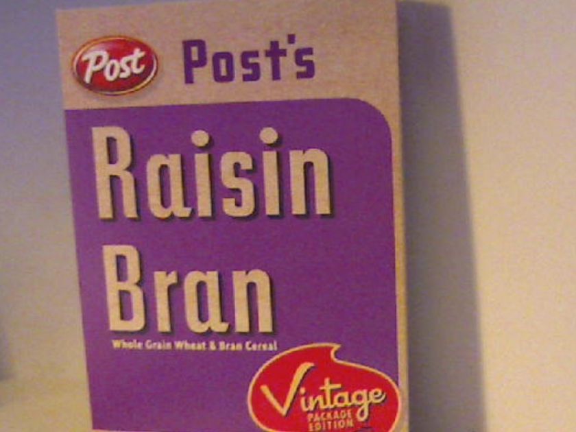 POST RAISIN BRAN MT 25 OZ BOXVINTAGE PACKAGE EDITION 043000114704 