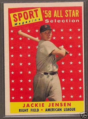 JACKIE JENSEN, Red Sox—1958 Topps ALL STAR Card #489  