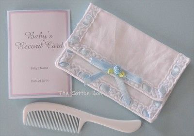 NEW Babys Lock of Hair 3pc Envelope Pouch Keepsake Boy  