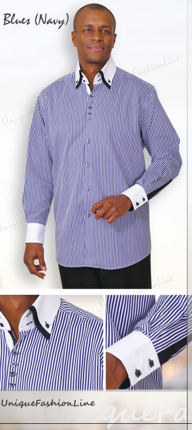   Stylish George Fashion Stripe Dress Shirt All Sizes and 5 Colors 606