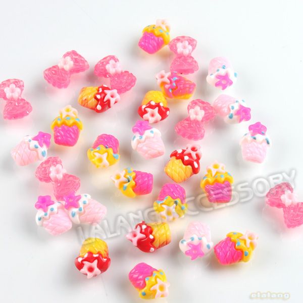 80x Cupcake&bowknot Resin Flatback Embellishment 250098  