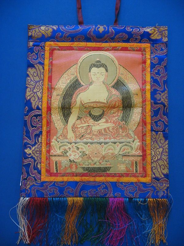 TIBETAN BUDDHISM SHAKYAMUNI BUDDHA BROCADE WALL HANGING  