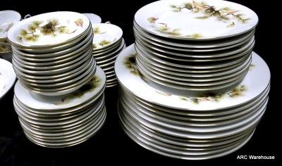 VINTAGE KYOTO CHINA DISH SET PINES 7408 LOT 98 PCS EXCELLENT 7 PC 