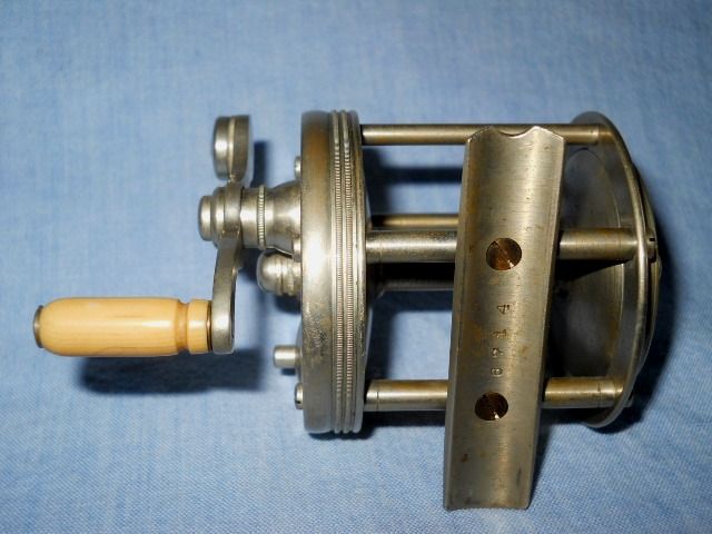 Vintage B.F. Meek & Sons Blue Grass No. 5 German Silver Reel  