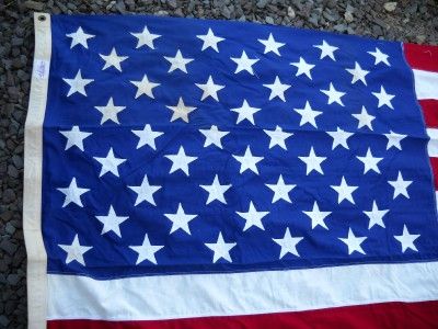 GLORIOUS VINTAGE 50 STAR VALLEY FORGE U.S AMERICAN CASKET COTTON FLAG 