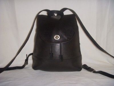 COACH 9791 XL BLACK LEATHER BACKPACK PURSE/SHOULDERBAG SILVER HARDWARE 