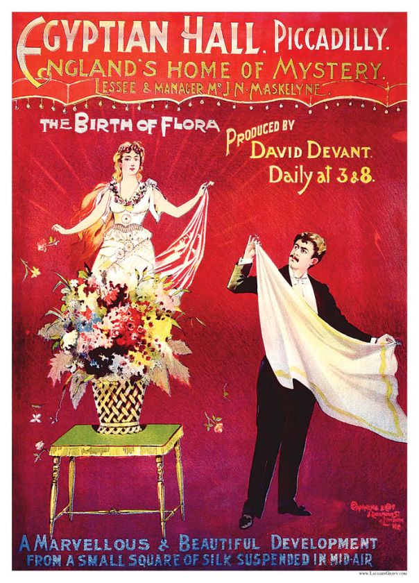 Egyptian Hall Piccadilly 1895 David Devant Magic Poster  