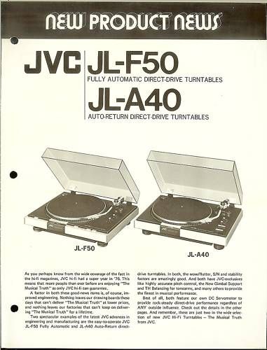 JVC JL F50, JL A40 DEALERS BROCHURE MANUAL  