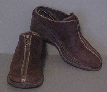 DONALD J PLINER Brown Leather WEDGE CLOGS 10 M  