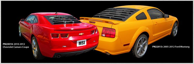 Mach Speed 22013 2005 12 Ford Mustang ABS Rear Window Louvers  