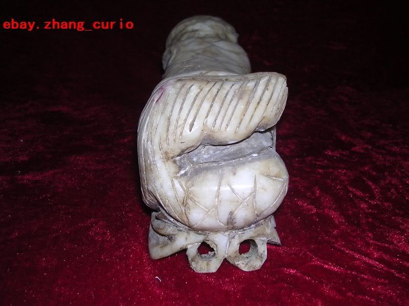 Unique Winsome Chinese Old Jade Carved Pillow  